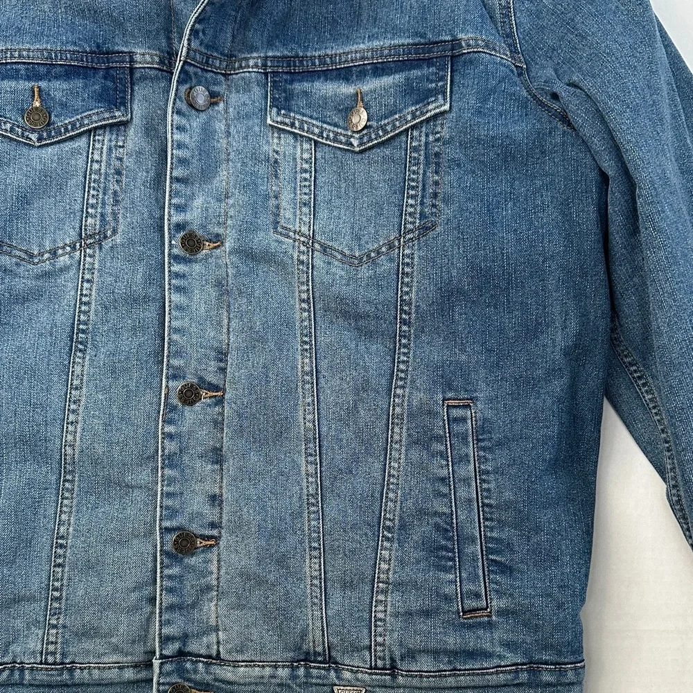 New Guess Denim Jacket with Sherpa Collar SZ XXL
